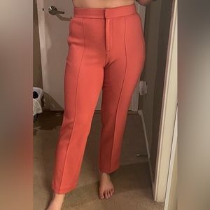 AT pink high-waist straight work pants